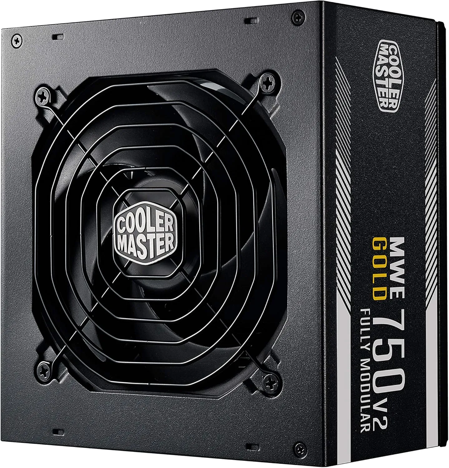 Bild von Cooler Master MWE 750 Gold V2 modulares PC-Netzteil mit 750 Watt und 80 Plus Gold Zertifizierung, ausgestattet mit Flachkabel und 120mm Lüfter