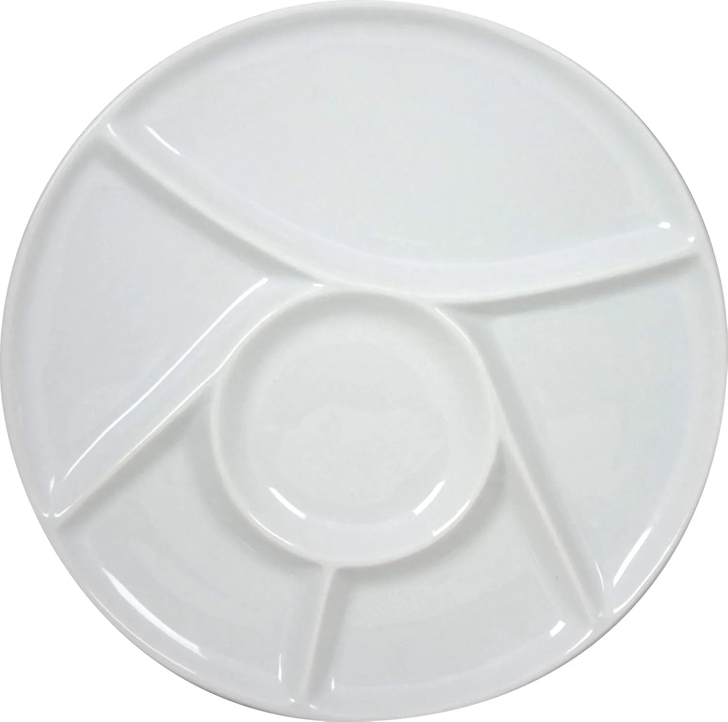 Bild von Cosy & Trendy Fonduebord in Weiß mit 6 Fächern und einem Durchmesser von 23,5 cm