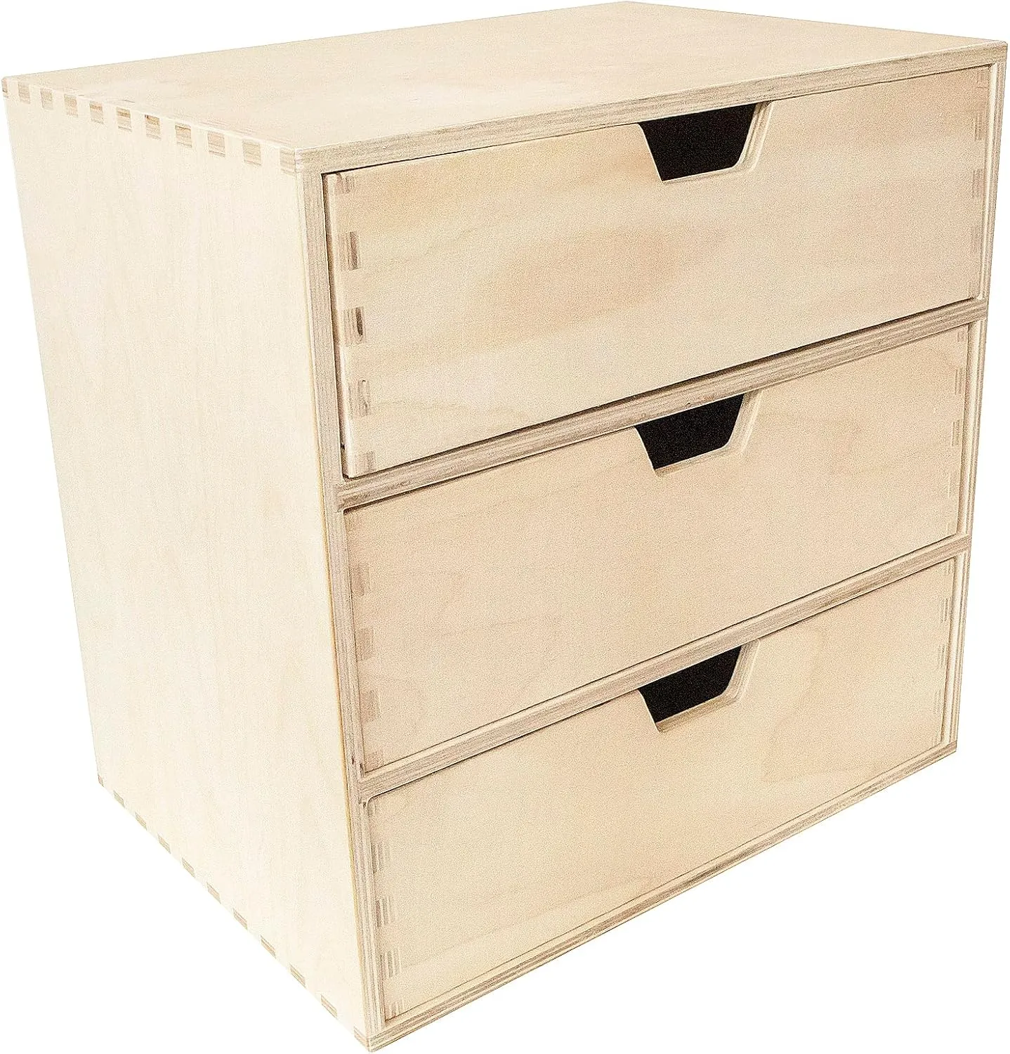 Bild von Creative Deco Schubladenbox mit 3 Schubladen aus Birken-Sperrholz, 28,5 x 20 x 28,5 cm, ideal für die Aufbewahrung von Kleinigkeiten