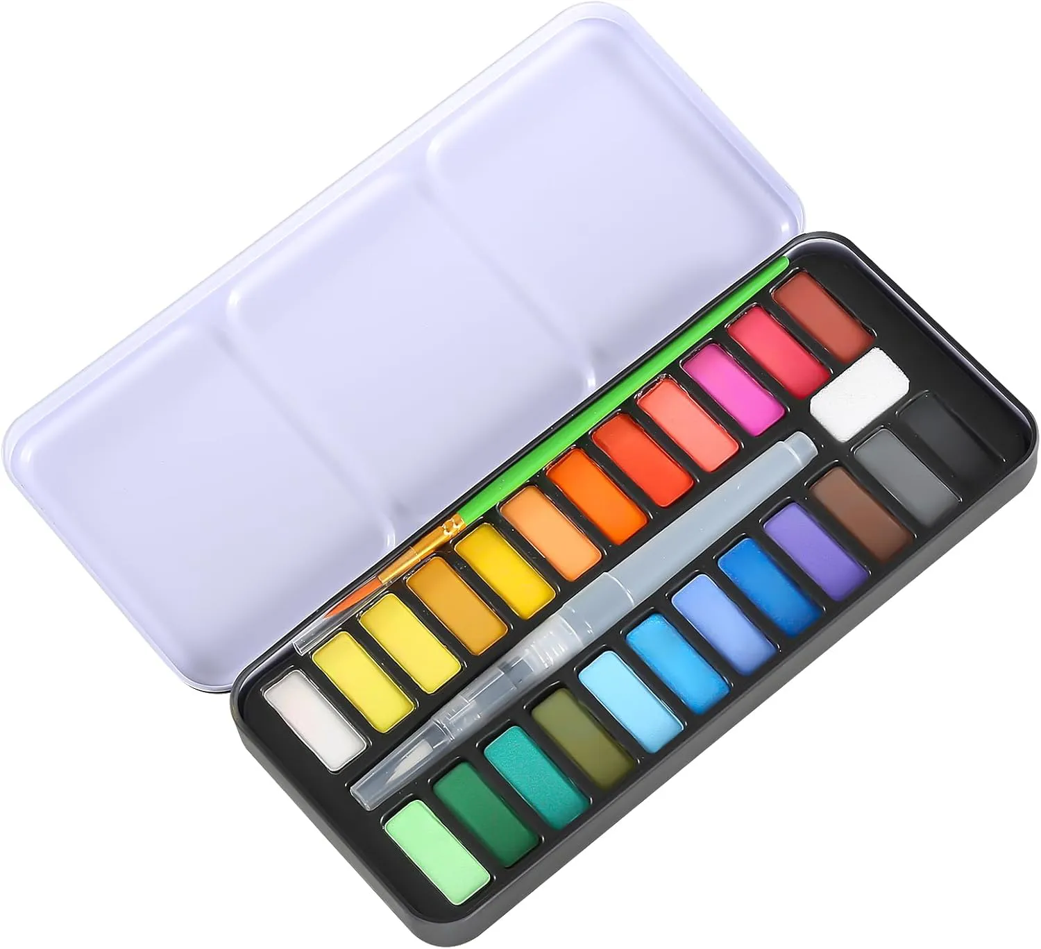 Bild von CRESZZLE Aquarellfarben Set mit 24 Farben und Pinsel, ideal für Kinder und Künstler