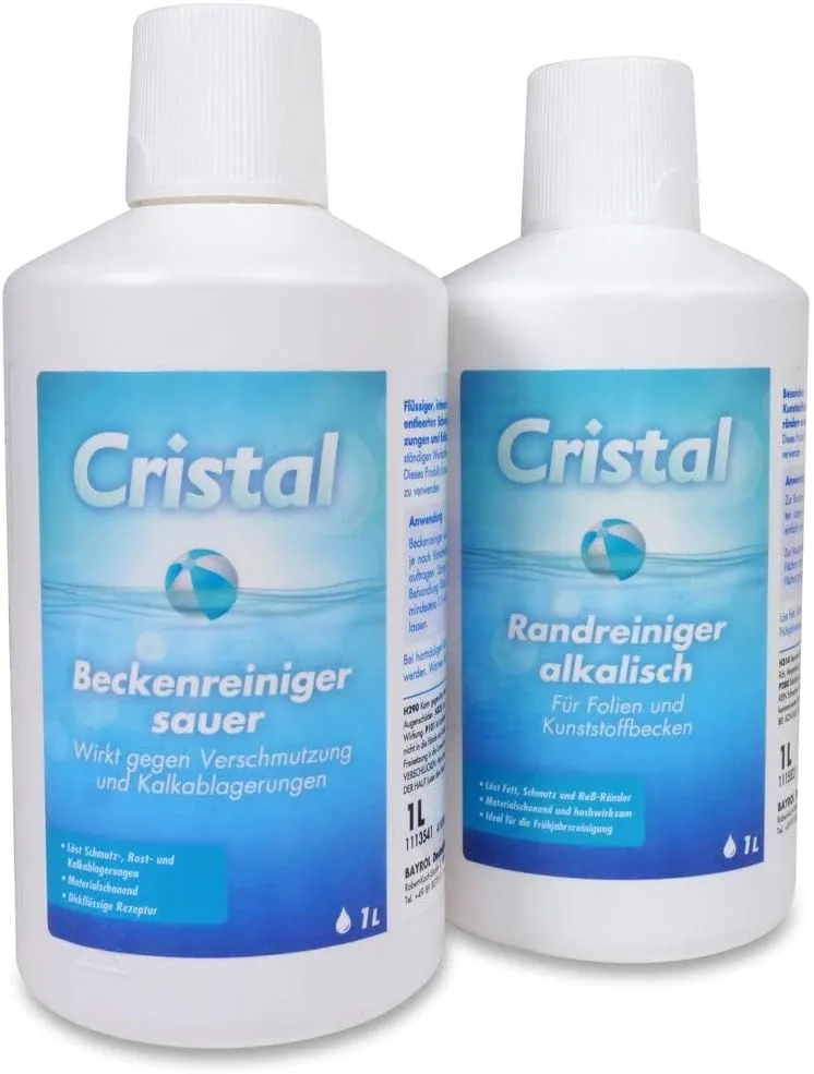 Bild von Cristal Set zur Poolreinigung mit Rand- und Beckenreiniger für materialschonende Spezialreinigung