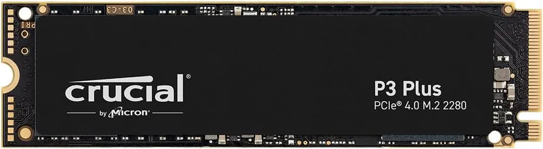 Bild von Crucial P3 Plus 1TB M.2 PCIe Gen4 NVMe SSD mit 5000 MB/s Lesen und 3600 MB/s Schreiben, kompatibel mit Laptops und Desktops, Artikelnummer CT1000P3PSSD801