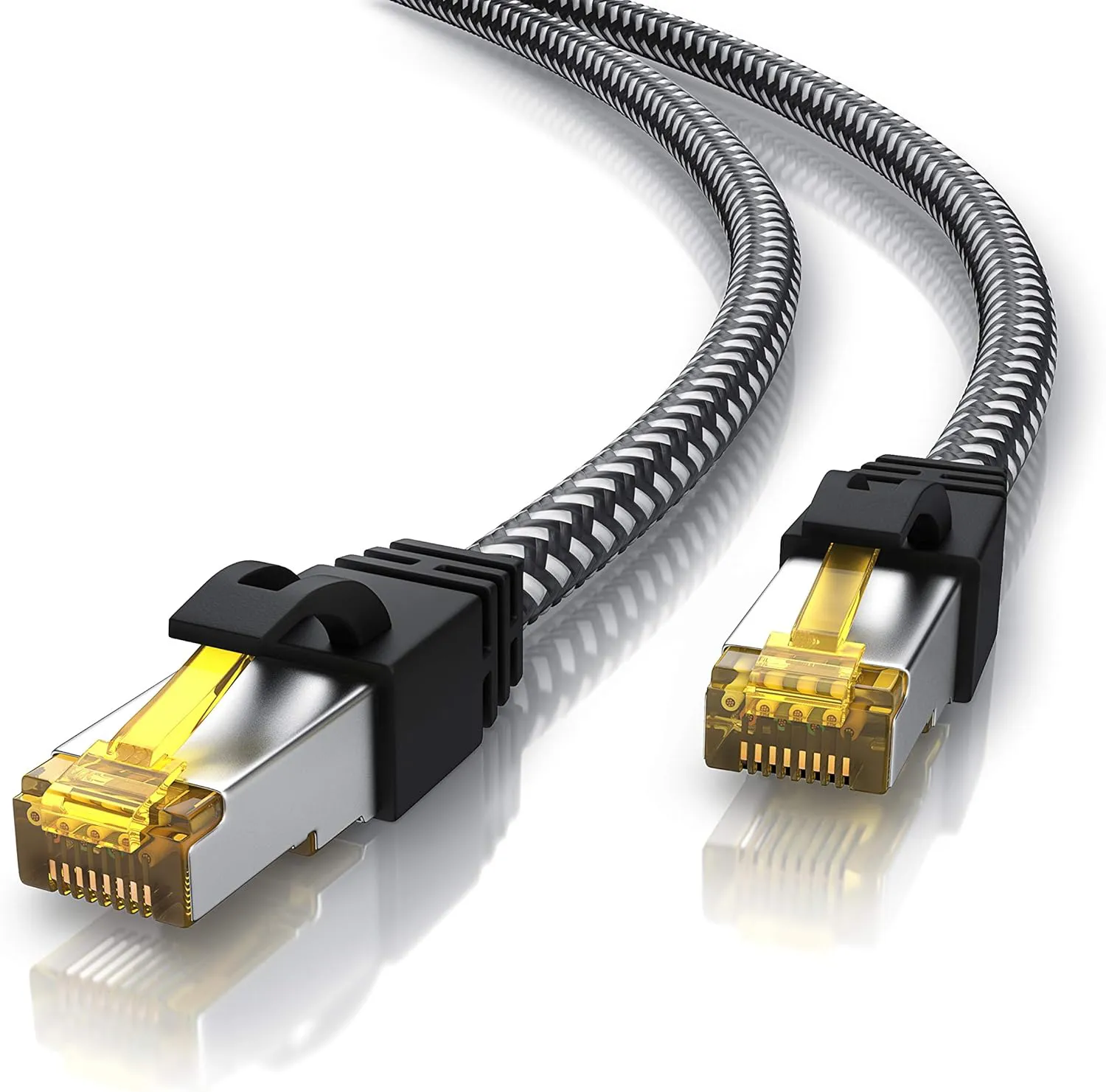 Bild von CSL 1m Cat 7 Netzwerkkabel mit RJ45 Stecker und Baumwollmantel für Gigabit Ethernet