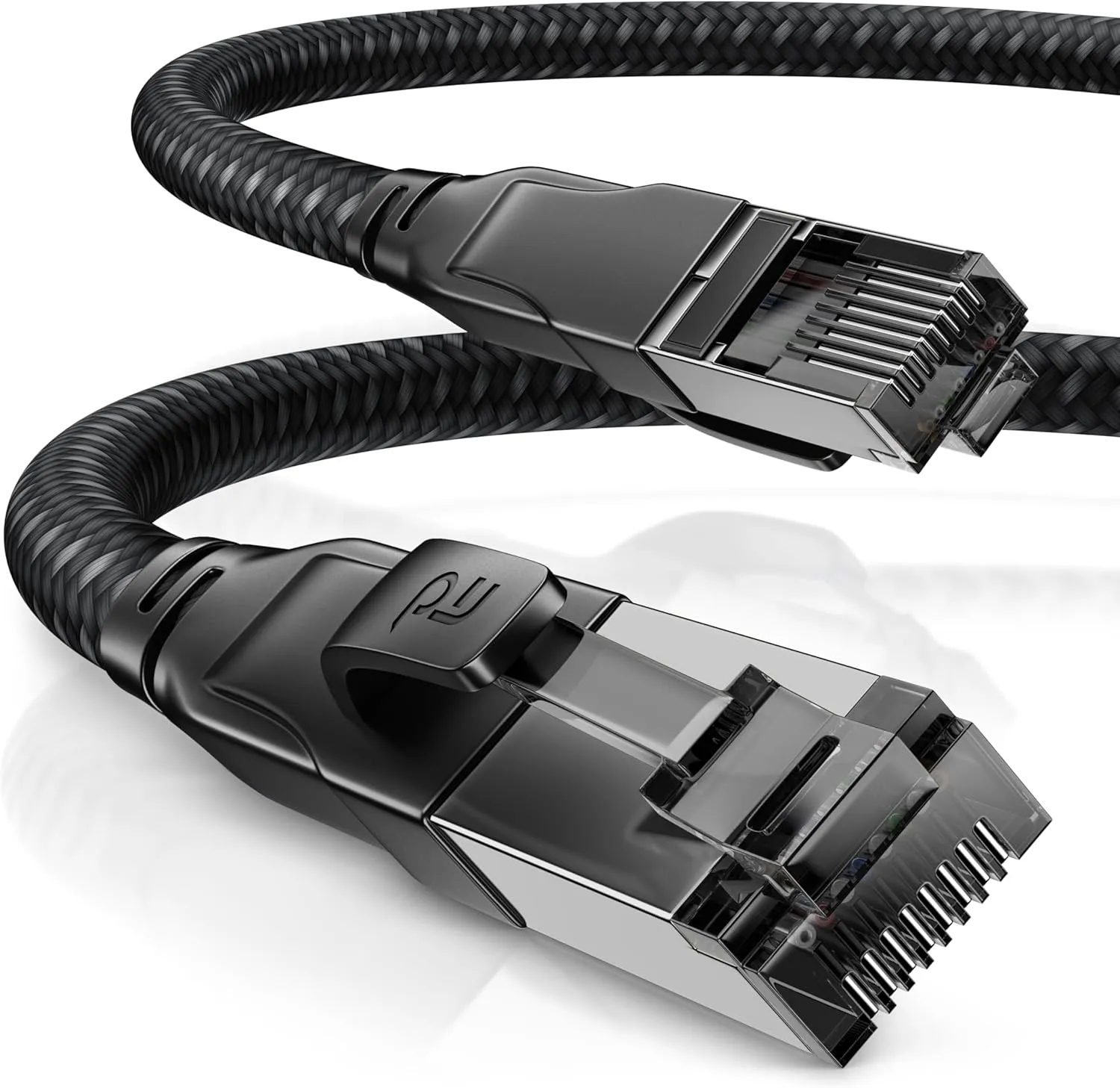 Bild von CSL 5m CAT 7 Netzwerkkabel Black Series mit RJ 45 Stecker und Baumwollmantel, 10000 Mbits, geeignet für Switch, Router und Gaming