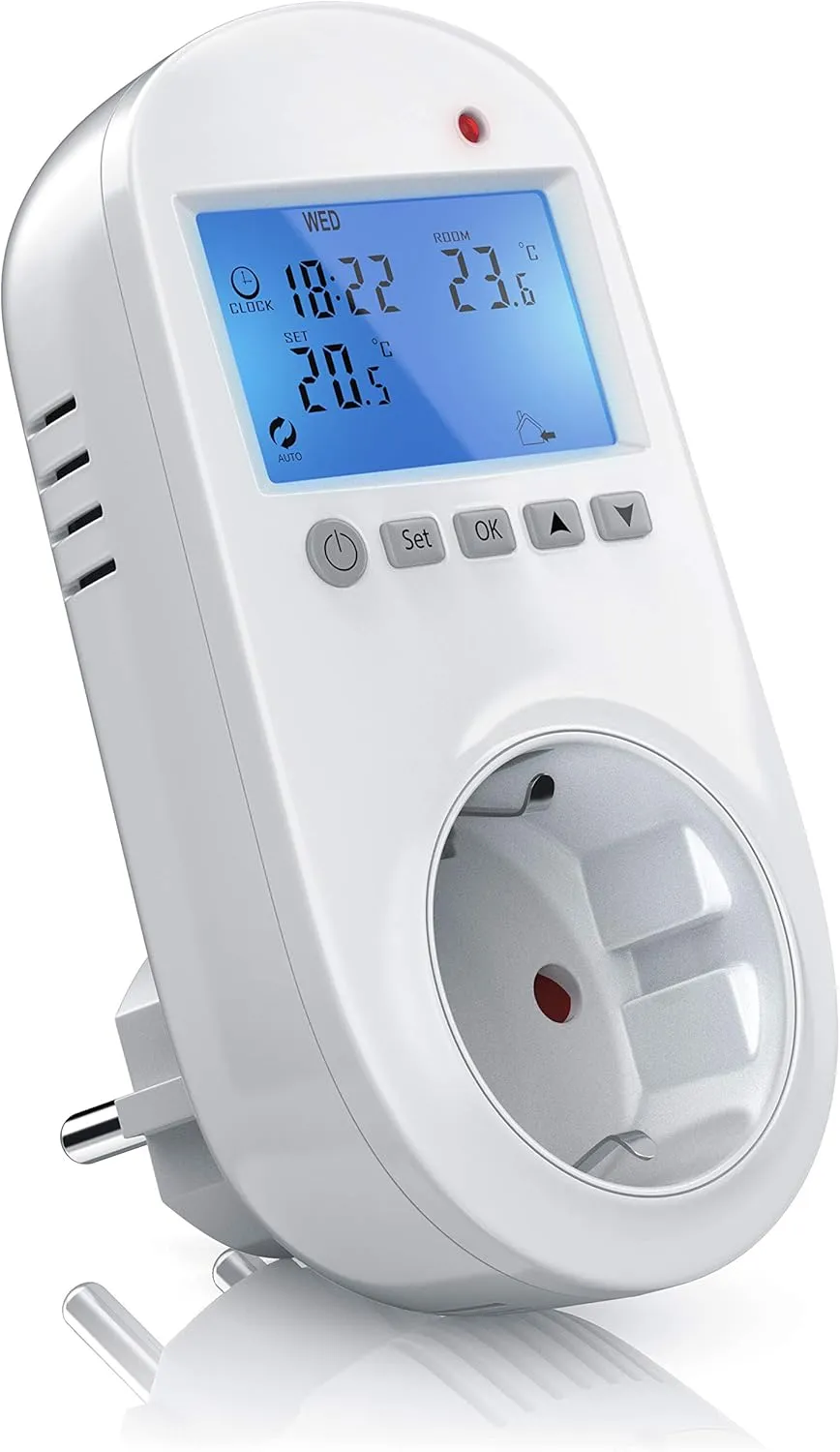 Bild von CSL Steckerthermostat mit digitalem Temperaturregler und NTC-Sonde für Heizgeräte und Klimaanlagen