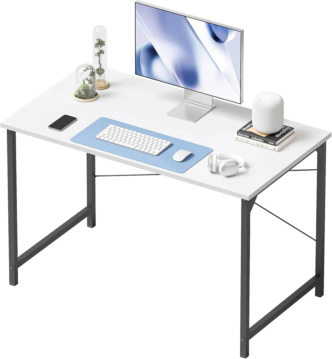 Bild von CubiCubi Schreibtisch in Weiß mit den Maßen 100 x 48 x 75 cm, ideal für Home Office und Studium