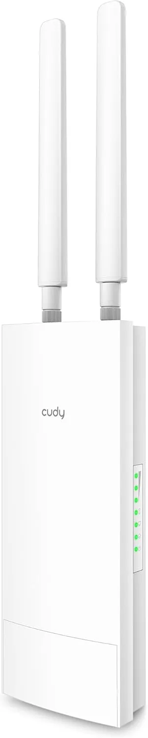 Bild von Cudy LT400 Outdoor Modemrouter mit 4G LTE, N300 WLAN, IP65, abnehmbaren Antennen und passendem PoE-Adapter für Mast- oder Wandmontage