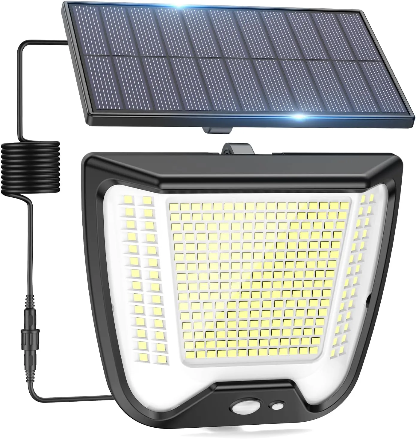 Bild von CZHHMART Solarlampe mit Bewegungsmelder und 288 LEDs, wasserdicht nach IP65, 3 Modi, inklusive 5m Kabel für Garten und Garage
