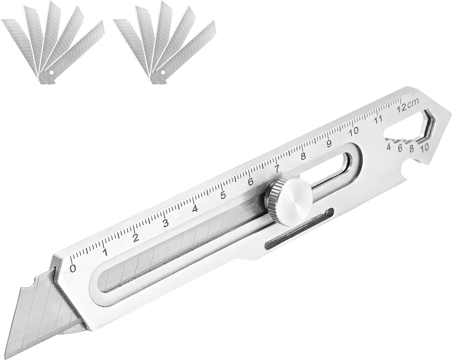 Bild von Dachiy Profi Cuttermesser aus Edelstahl mit 10 extra 18mm Abbrechklingen für vielseitige Anwendungen im Innenbereich