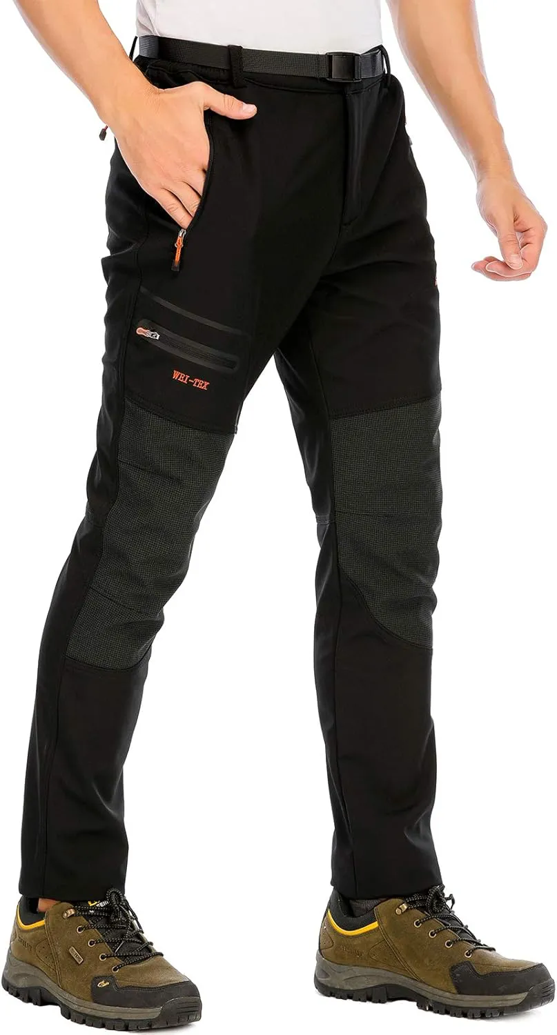 Bild von DAFENP Herren Softshell Wanderhose wasserdicht und winddicht, gefüttert für Winteraktivitäten