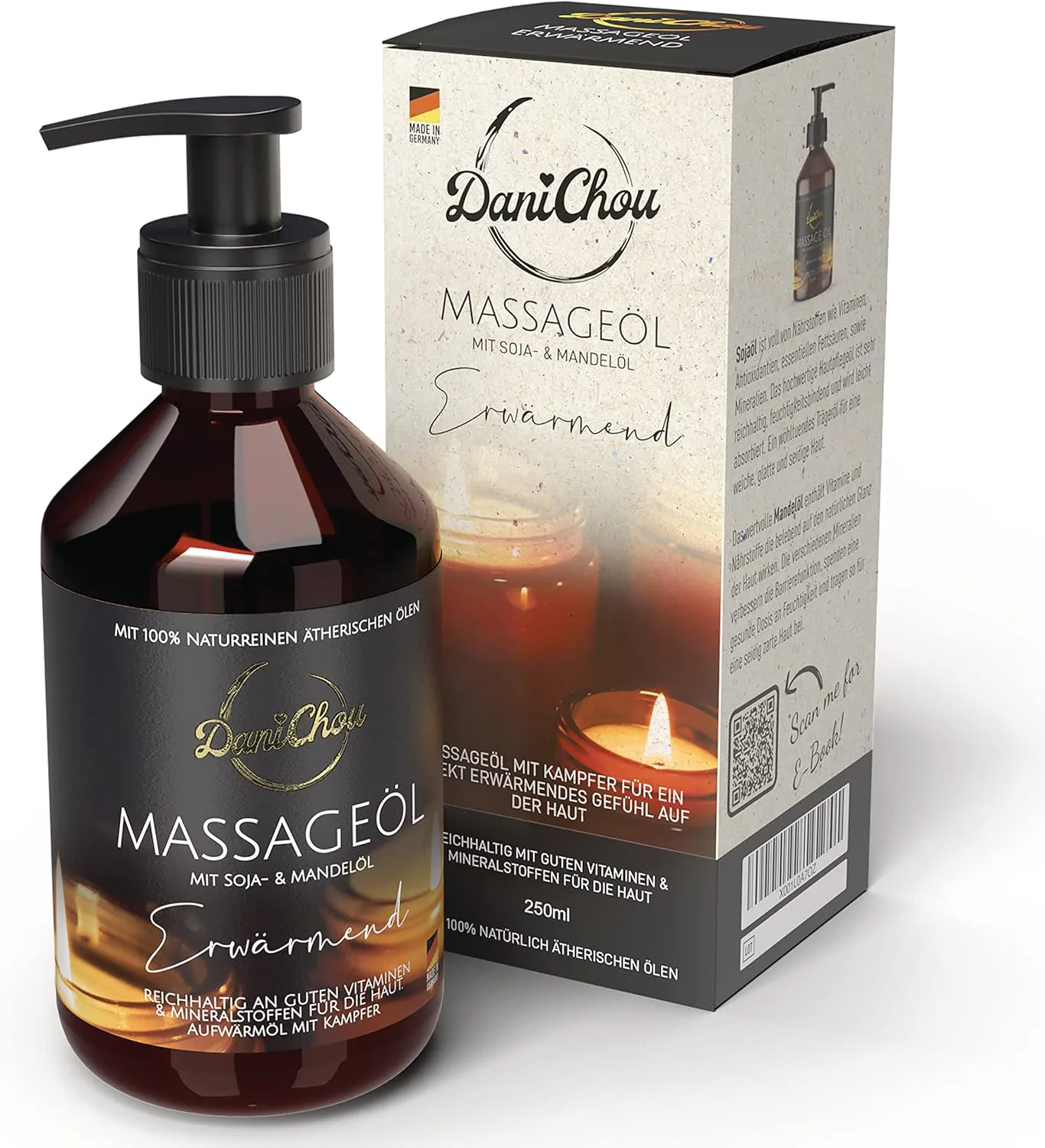 Bild von DaniChou Massageöl 250ml mit Soja- und Mandelöl für intensive Entspannung