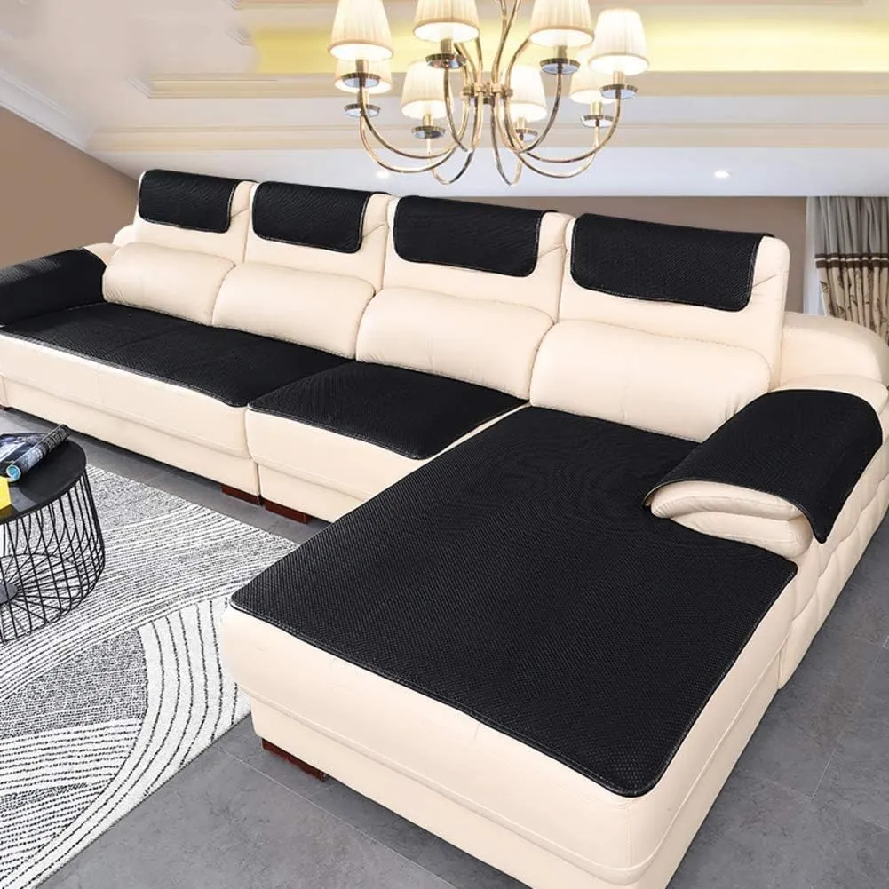 Bild von DANODA Sofa Abdeckung in Schwarz, rutschfest und 6 mm dick, geeignet für Ledercouches und als Möbelprotektor, Größe 60x60 cm