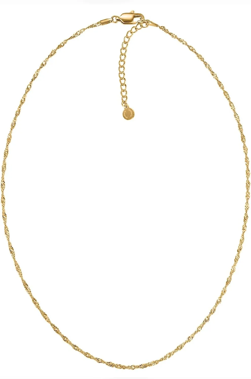 Bild von day.berlin Damen Halskette Twist aus 18k vergoldetem Edelstahl, 42 cm mit 5 cm Verlängerung, nickelfrei und wasserfest
