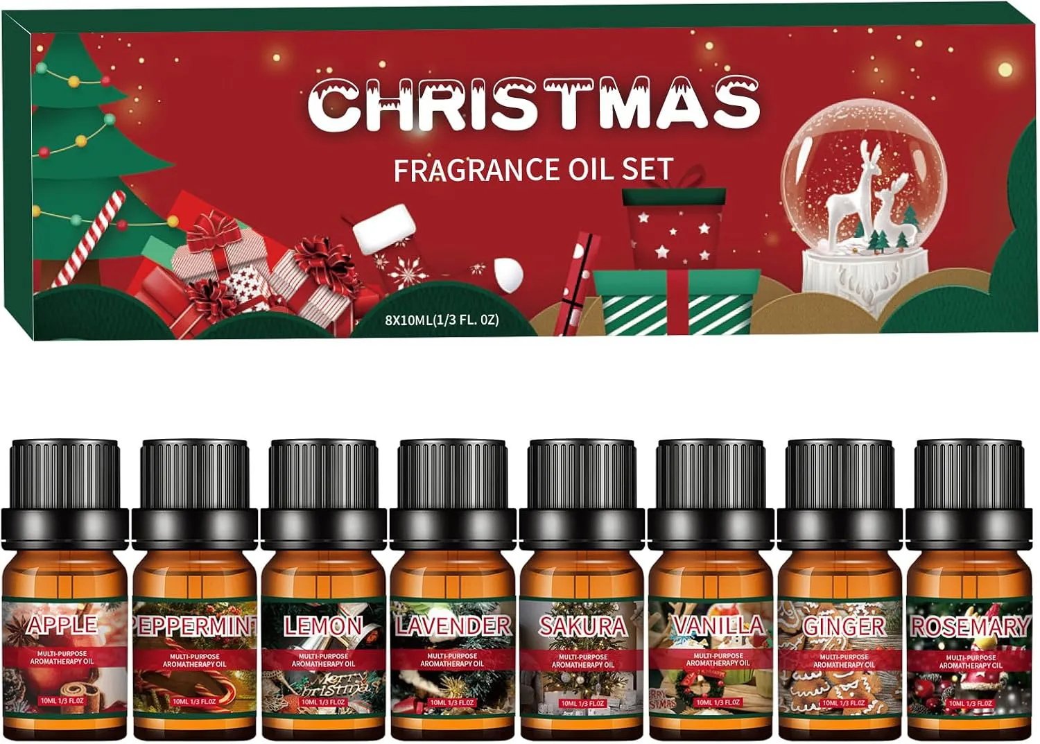 Bild von Dazhtu Ätherische Öle Set mit 8 x 10 mL für Aromatherapie und Entspannung