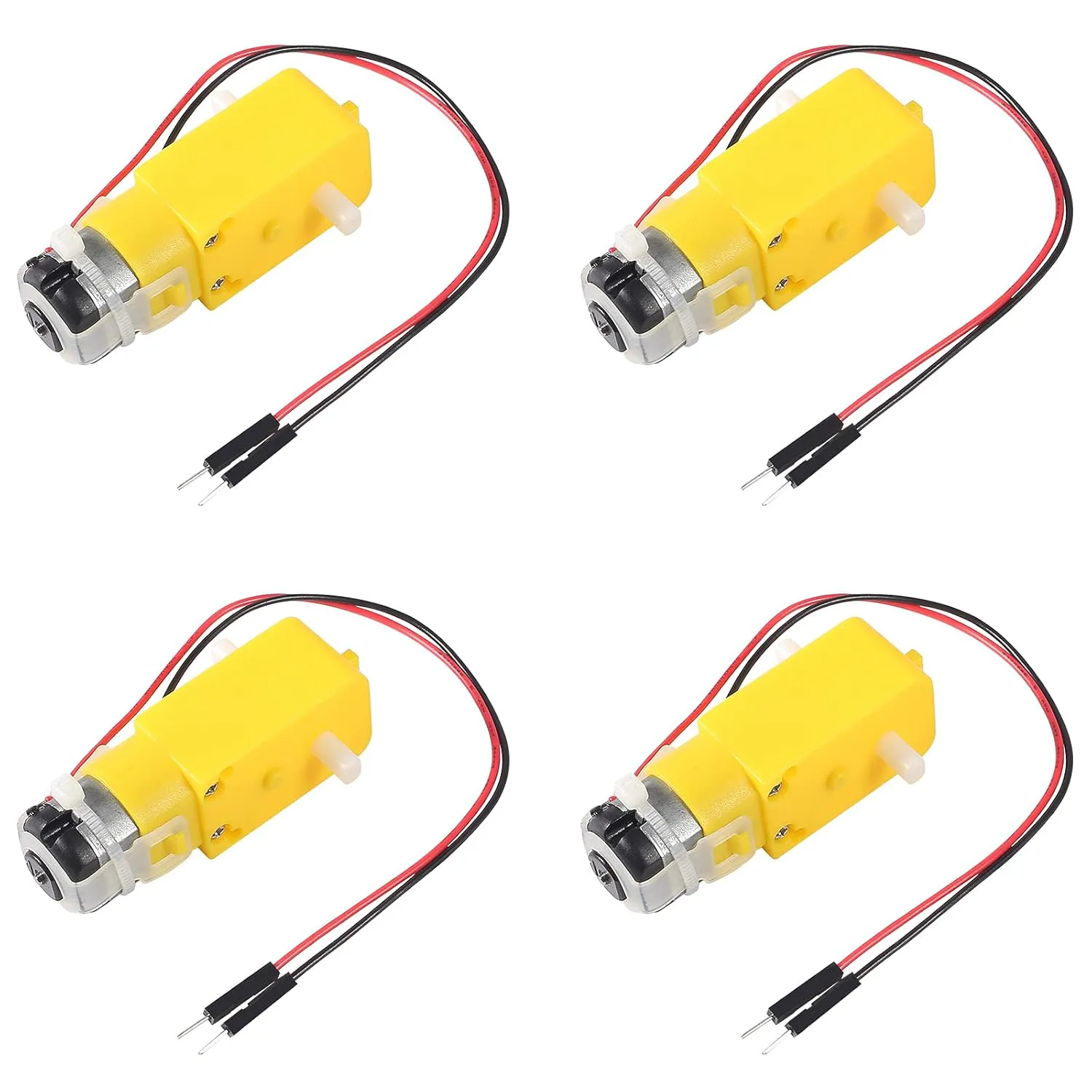 Bild von Dealikee 4 Stück DC Getriebemotor mit Doppelwelle 200 RPM für DIY Roboter und Smart Autos