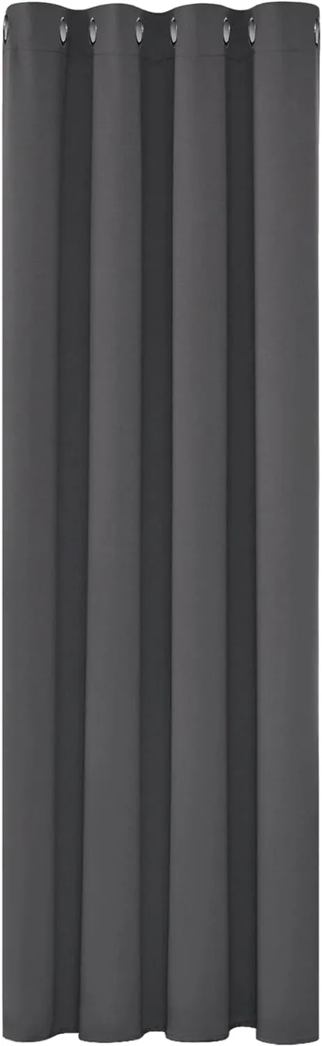 Bild von Deconovo Verdunkelungsvorhang in Dunkelgrau 214x132 cm mit Ösen für Lärmschutz und Kälteschutz, 1 Stück