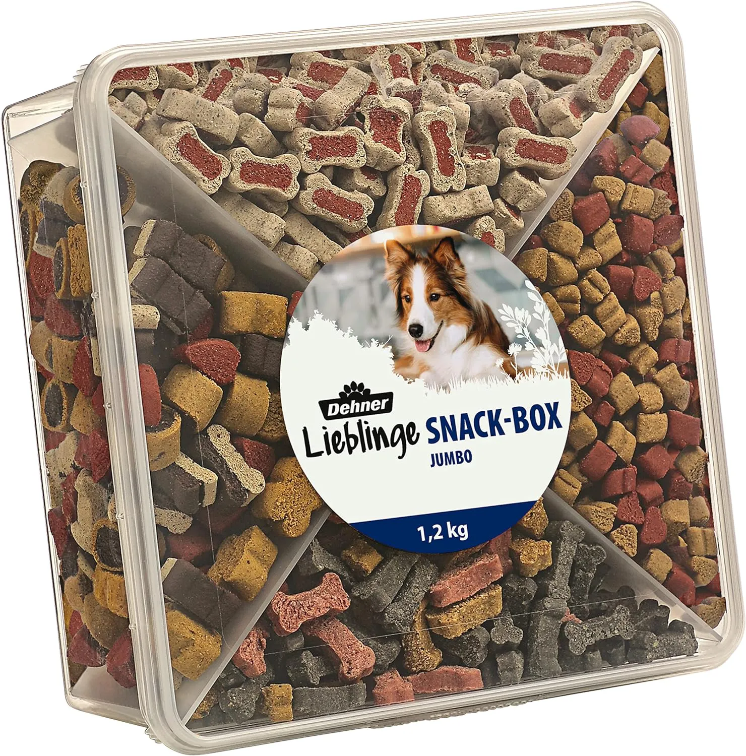 Bild von Dehner Lieblinge zuckerfreier Hundesnack Jumbo mit 1,2 kg in 4 Sorten für ausgewachsene Hunde