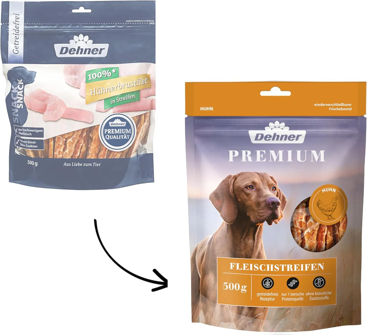 Bild von Dehner Premium Hundesnack aus Hühnerbrustfilet, getreidefrei und fettarm, 500 g