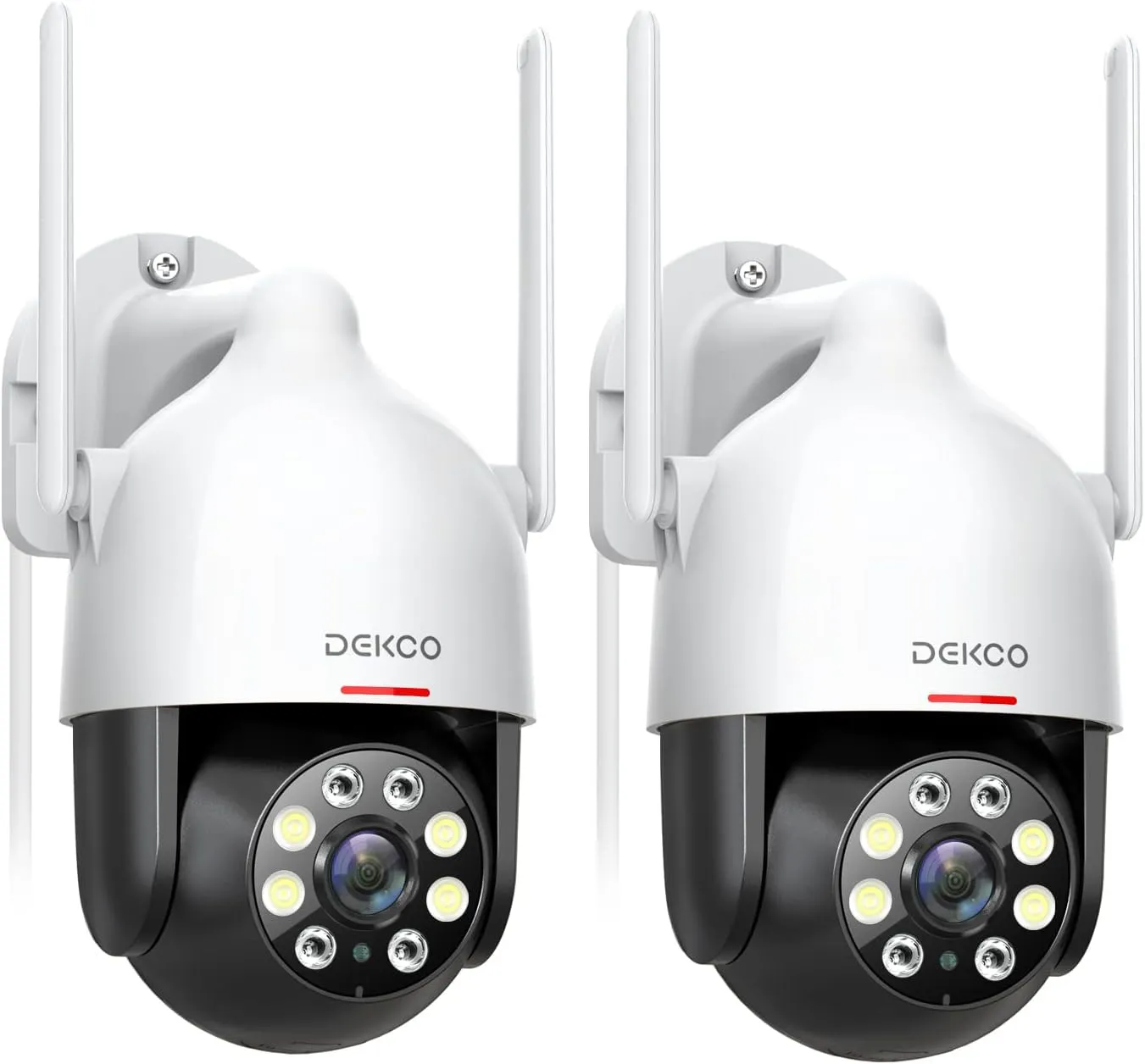 Bild von DEKCO 2er Set WLAN Überwachungskamera für den Außenbereich mit 3MP, 350° Schwenkbereich, Nachtsicht bis 30m und 2-Wege Audio