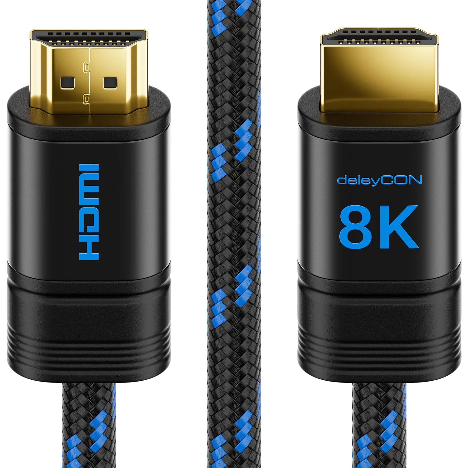 Bild von deleyCON 2 Meter 8K HDMI 2.1 Kabel mit 48G und Ultra Highspeed, unterstützt 8K bei 60Hz, 4K bei 120Hz und 2K bei 144Hz, kompatibel mit DTS:X, Dolby Atmos und verschiedenen Geräten