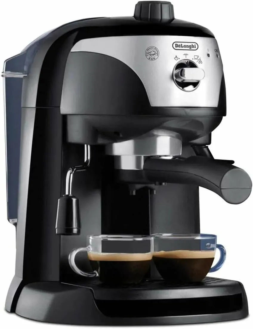 Bild von De'Longhi EC 221.B Espressomaschine mit manuellem Milchaufschäumer und 1 l Wassertank, geeignet für Kaffeepulver und ESE Pads
