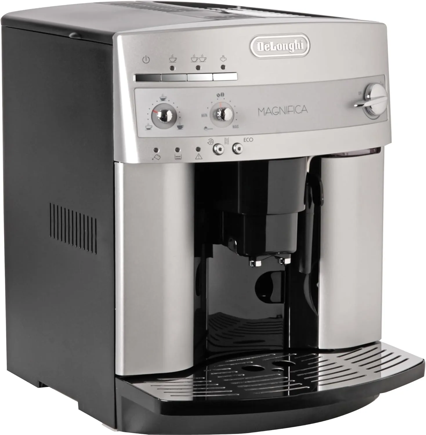 Bild von De'Longhi Magnifica ESAM 3200.S Kaffeevollautomat in Grau/Silber mit Milchaufschäumdüse und 1,8 Liter Wassertank