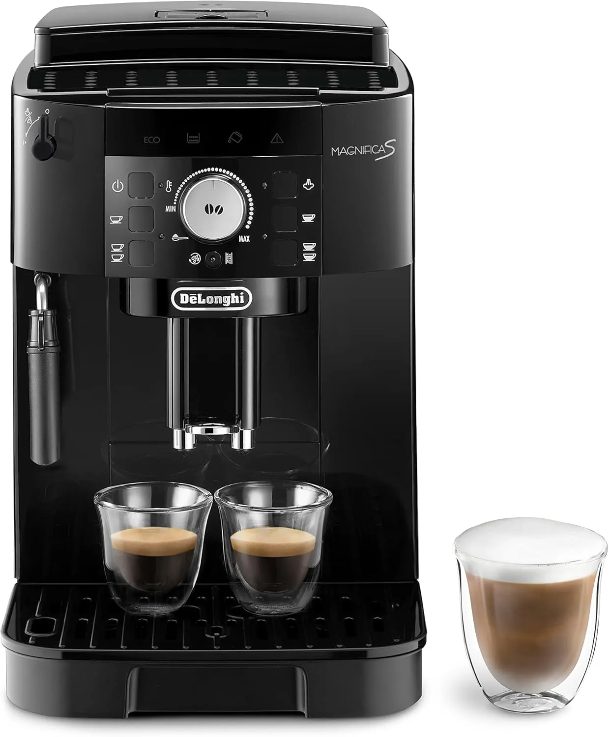 Bild von De'Longhi Magnifica S ECAM11.112.B Kaffeevollautomat in Schwarz mit Milchaufschäumdüse und 2-Tassen-Funktion