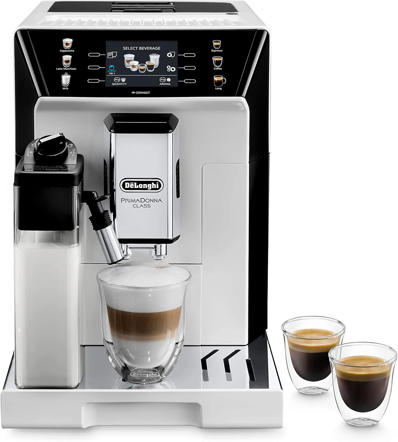 Bild von De'Longhi PrimaDonna Class ECAM 550.65.W Kaffeevollautomat mit LatteCrema Milchsystem, TFT Farbdisplay und App-Steuerung in Weiß