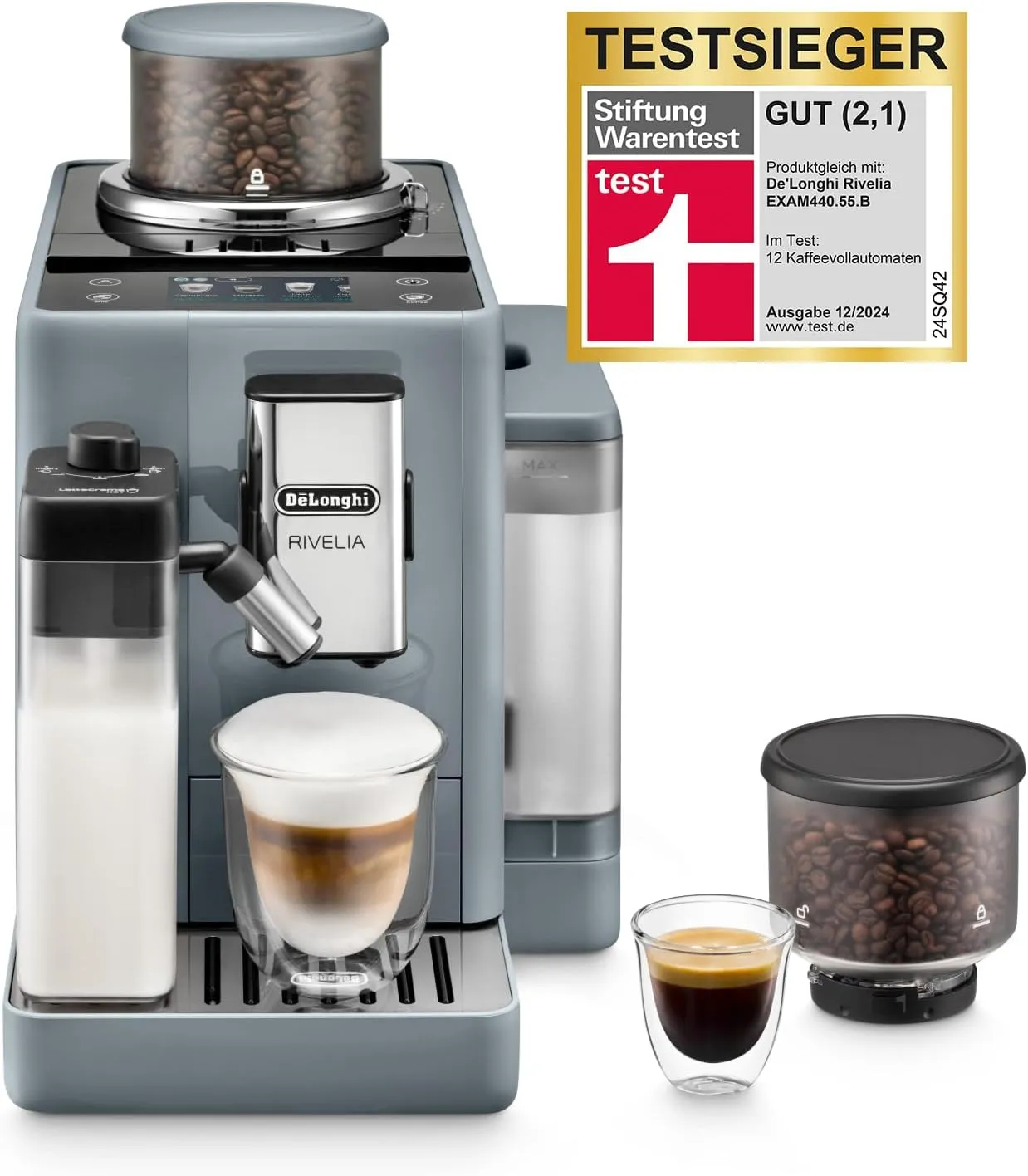 Bild von De'Longhi Rivelia EXAM440 Kaffeevollautomat mit LatteCrema Milchsystem und 16 Getränken auf Knopfdruck