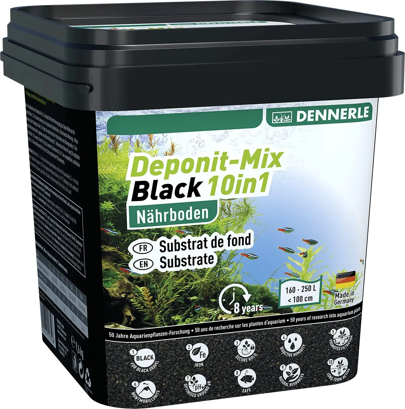 Bild von Dennerle Deponit-Mix Black 9,6 kg Multimineral-Nährboden für Aquarien von 50 bis 70 Litern