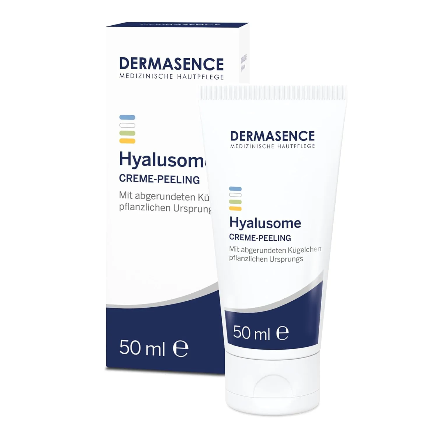 Bild von DERMASENCE Hyalusome Creme-Peeling mit 50 ml für ein pflegendes mechanisches Peeling, entfernt Hautschuppen und Mitesser, mit Rizinuskügelchen und Vitamin E