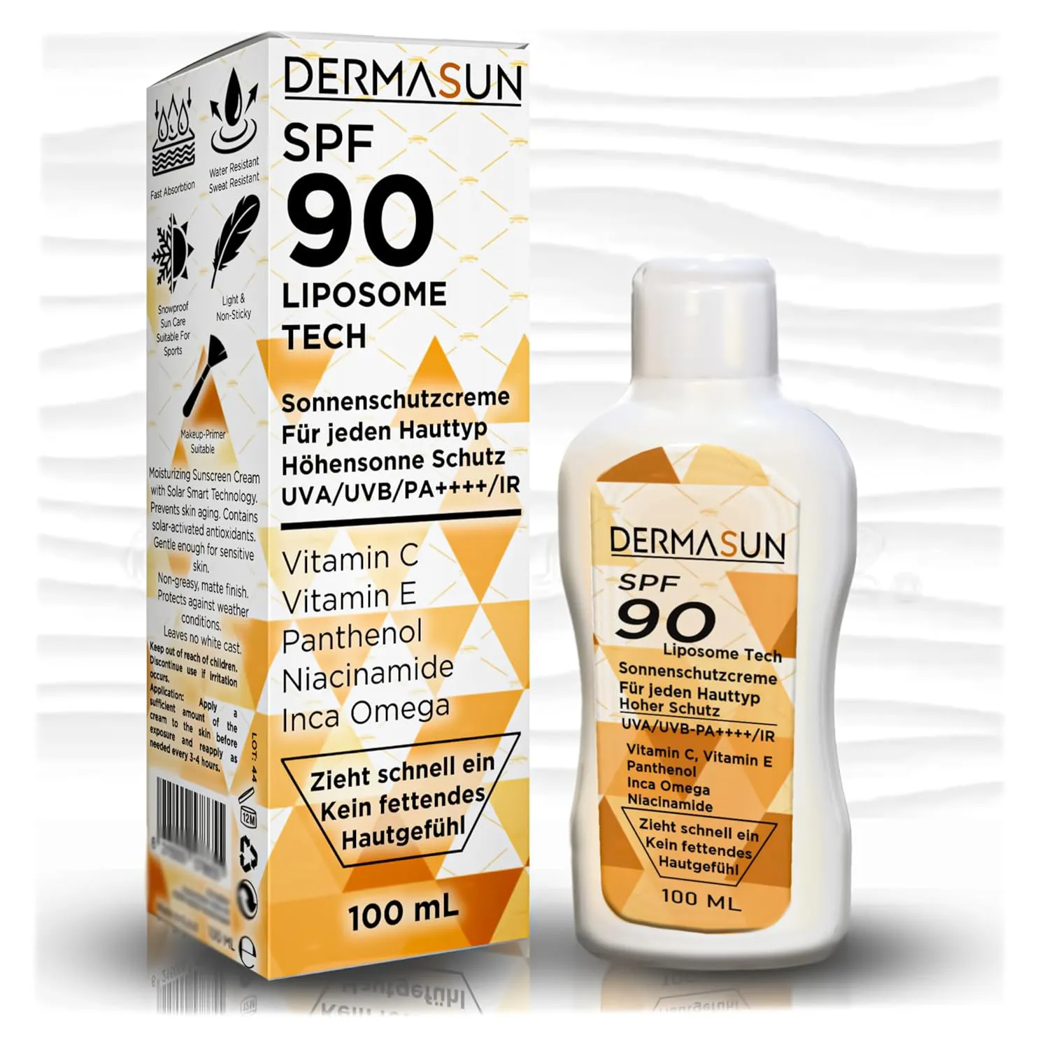Bild von DermaSun Sonnencreme für das Gesicht mit LSF 90, 100 ml, hochwirksamer Schutz gegen Pigmentierung und Anti-Aging, geeignet für transparentes Makeup, nicht fettend und ohne Alkohol