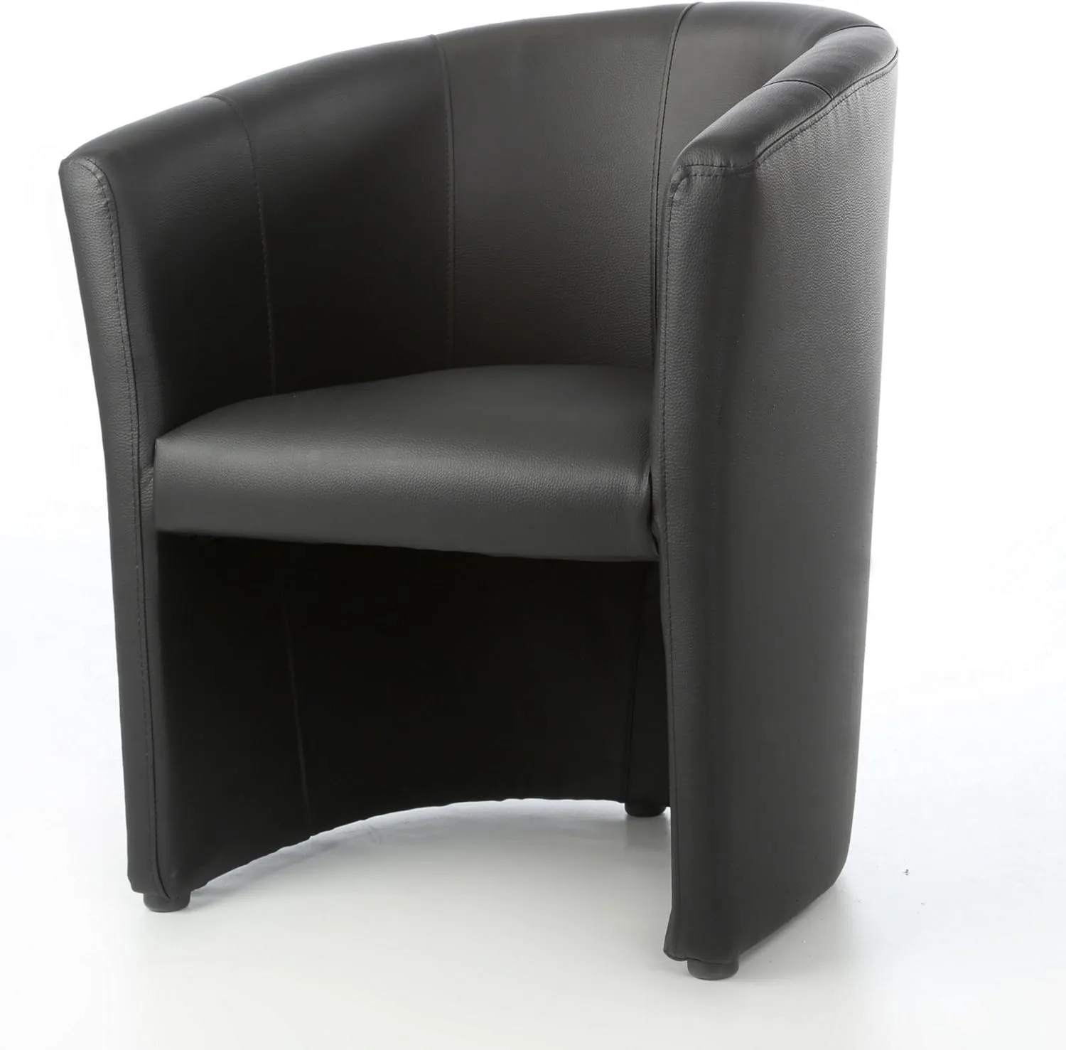 Bild von Design Cocktailsessel aus schwarzem Kunstleder mit Polsterung für Büros und Lounges