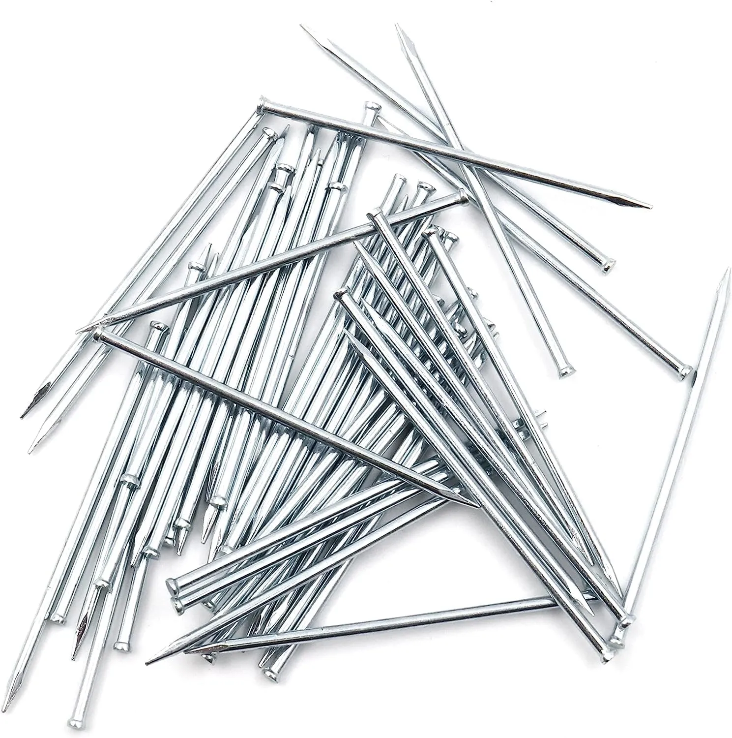 Bild von Design61 100 Stahlstifte verzinkt mit Flachkopf und Senkkopf, Größe 1,4 x 35 mm