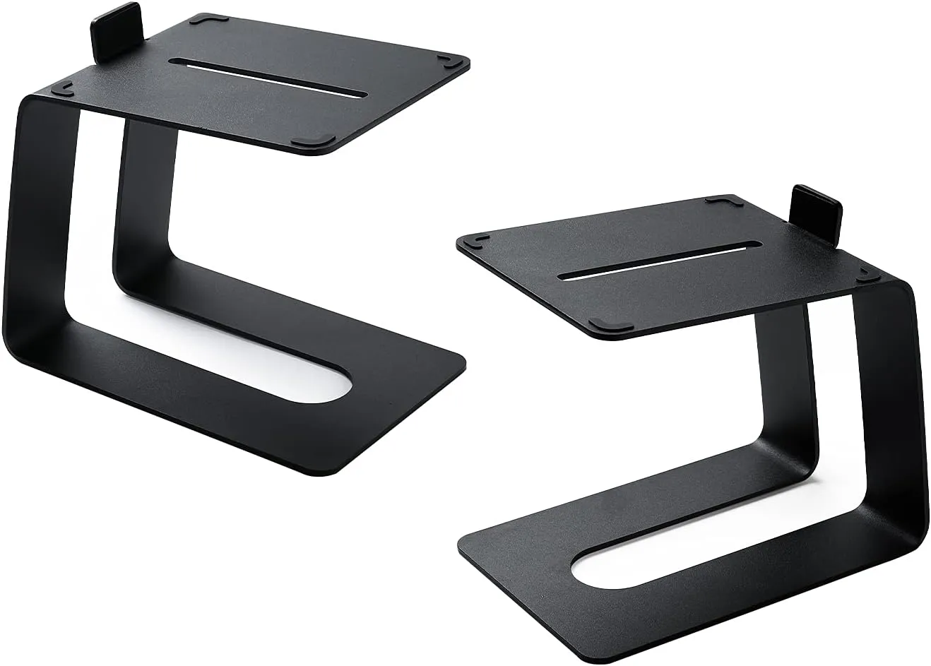 Bild von Desktop Lautsprecherständer für kleine und mittlere Computerlautsprecher im Paar, schwarz mit vibrationsdämpfender Neigung