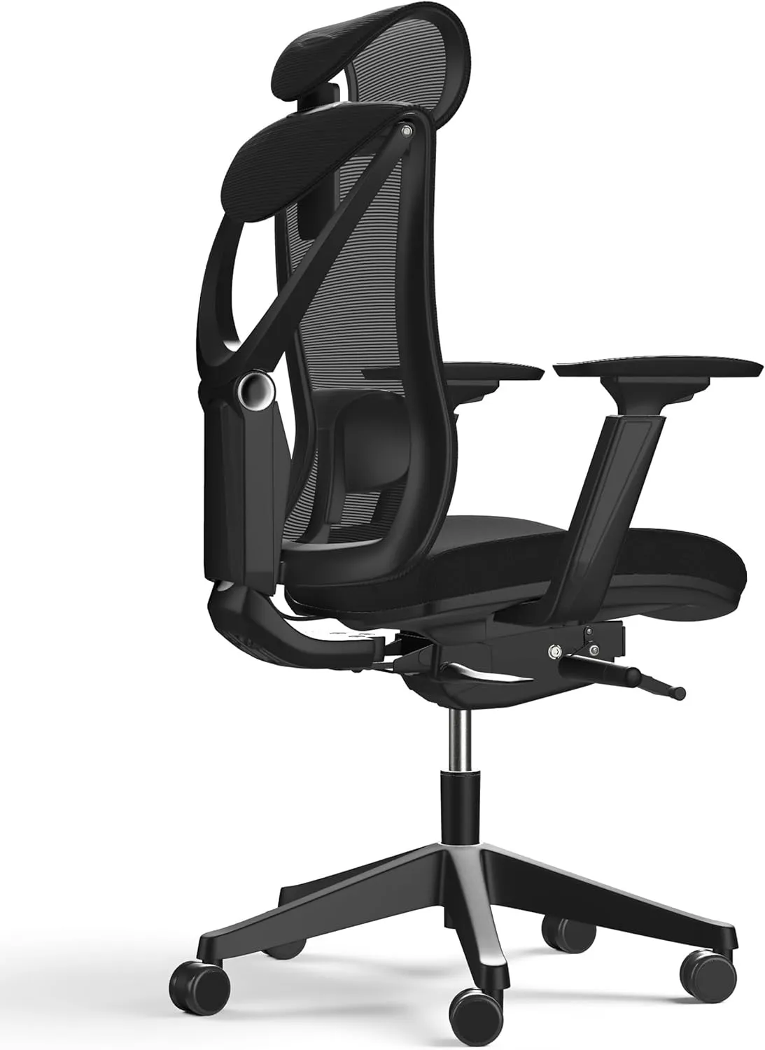 Bild von Desktronic ergonomischer Bürostuhl mit Lendenwirbelstütze in Schwarz, höhenverstellbar und rückenfreundlich