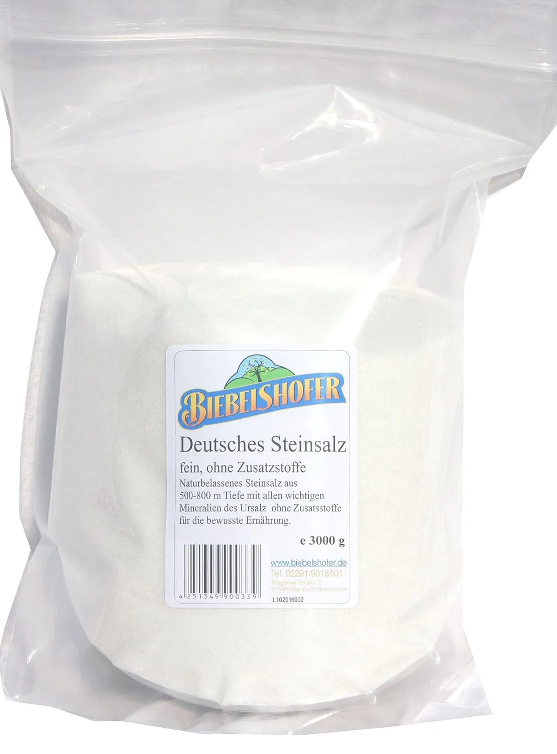 Bild von Deutsches Steinsalz fein 3 kg ohne Zusatzstoffe