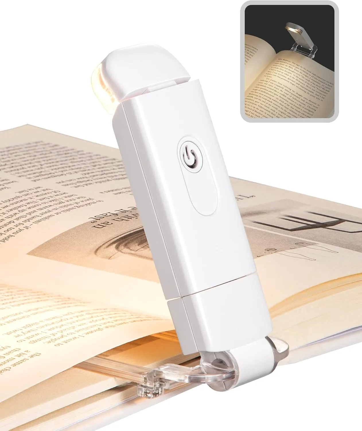 Bild von DEWENWILS Leselampe mit Klemme und USB Wiederaufladung, zwei Helligkeitsstufen und warmweißem Licht, ideal für Leser und als Geschenk