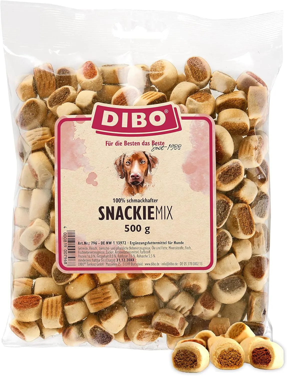 Bild von DIBO Snackie-Mix 500g Beutel gesunde Backwaren für Hunde