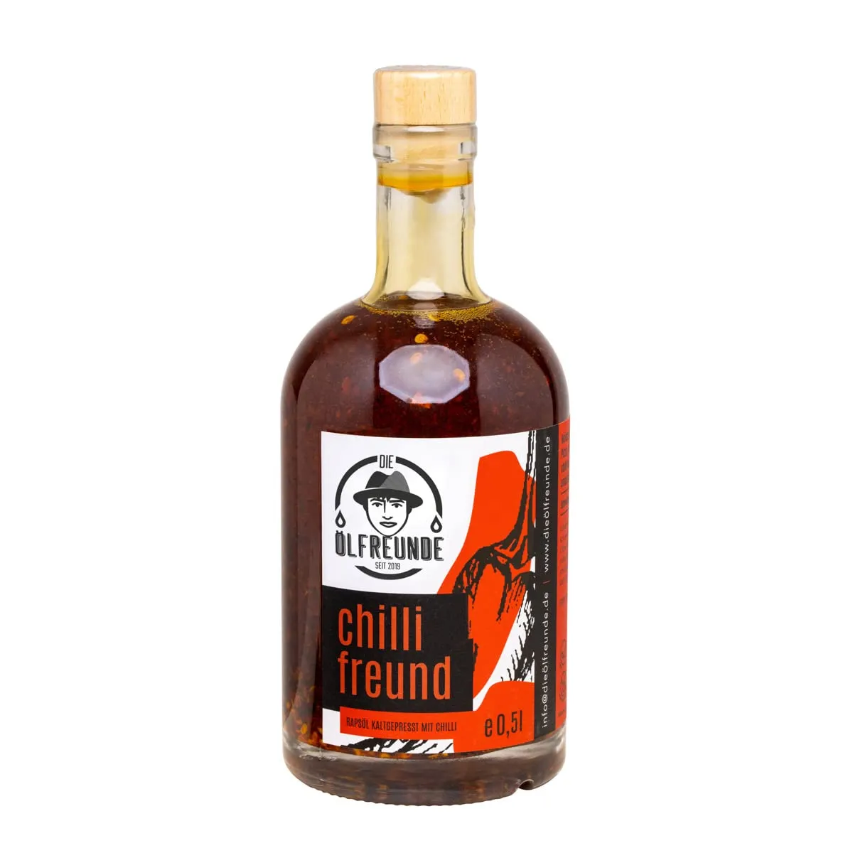Bild von Die Ölfreunde Chillifreund kaltgepresstes Chilliöl 0,5l aus hochwertigem Rapsöl mit Omega 3 und Omega 6 Fettsäuren