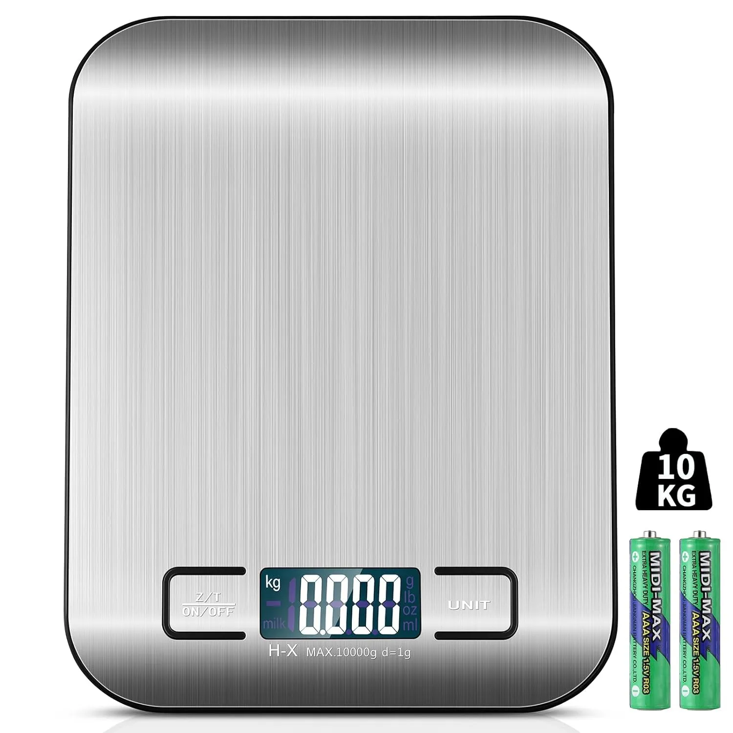 Bild von Digitale Küchenwaage mit 10 kg Kapazität und LCD Display, Tara Funktion und 1 g Genauigkeit für Backen und Kochen