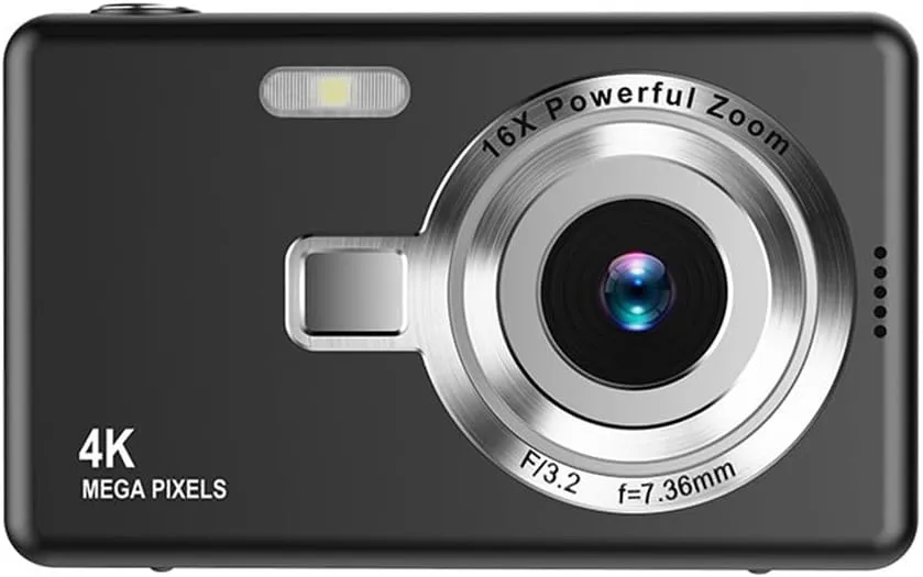 Bild von Digitalkamera mit 32 GB Karte, 40 MP und 8-fachem Digitalzoom für Anfänger und Teenager in Schwarz