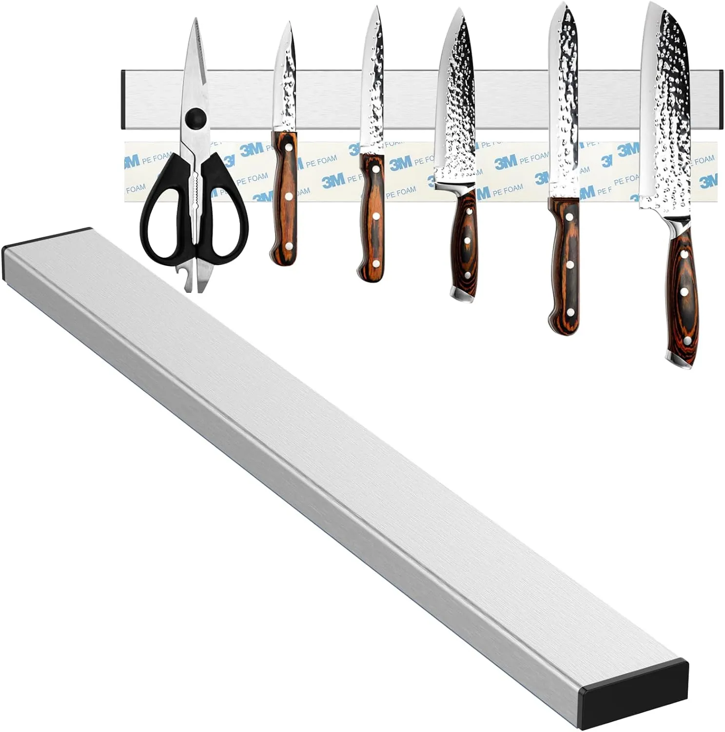 Bild von Diompirux selbstklebende Magnetleiste für Messer mit 30 cm aus Edelstahl, hohe Tragkraft und einfache Montage