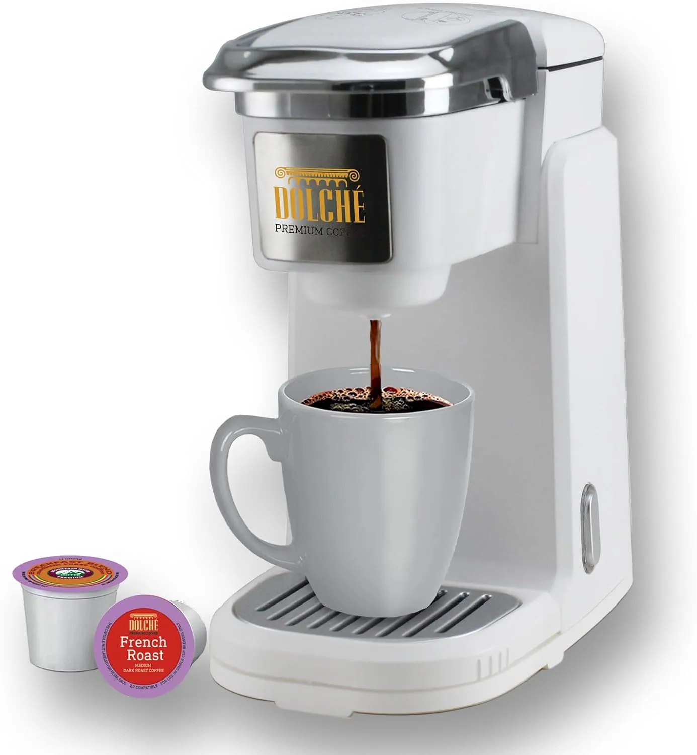 Bild von Dolche Premium Coffee ONE Maschine für K-Cups in Weiß