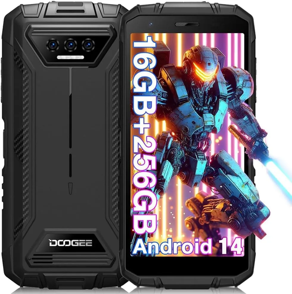 Bild von DOOGEE S41 Max Smartphone mit 16 GB RAM, 256 GB Speicher, bruchsicher, wasserdicht nach IP68, 5,5 Zoll HD Display, 13 MP und 8 MP Kameras, NFC, Dual-SIM und 6300 mAh Akku