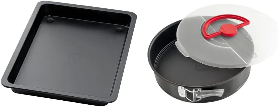 Bild von Dr. Oetker Backblech mit hohem Rand und Antihaft-Beschichtung sowie Bake & Go Springform mit 26 cm Durchmesser und Transporthaube