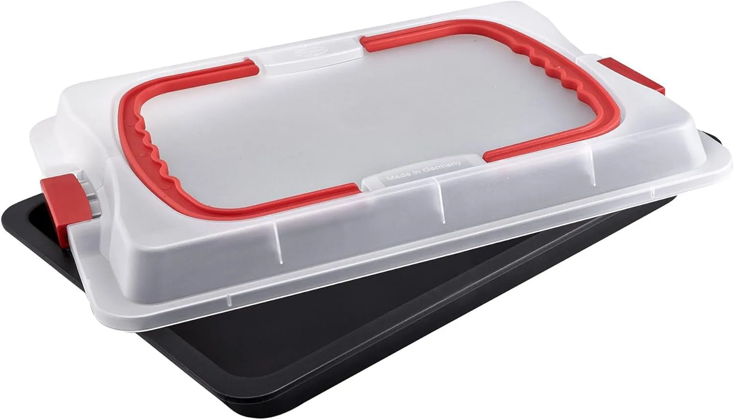Bild von Dr. Oetker Bake & Go Backblech 3in1 mit Transporthaube, antihaftbeschichtet, 42x29x4 cm