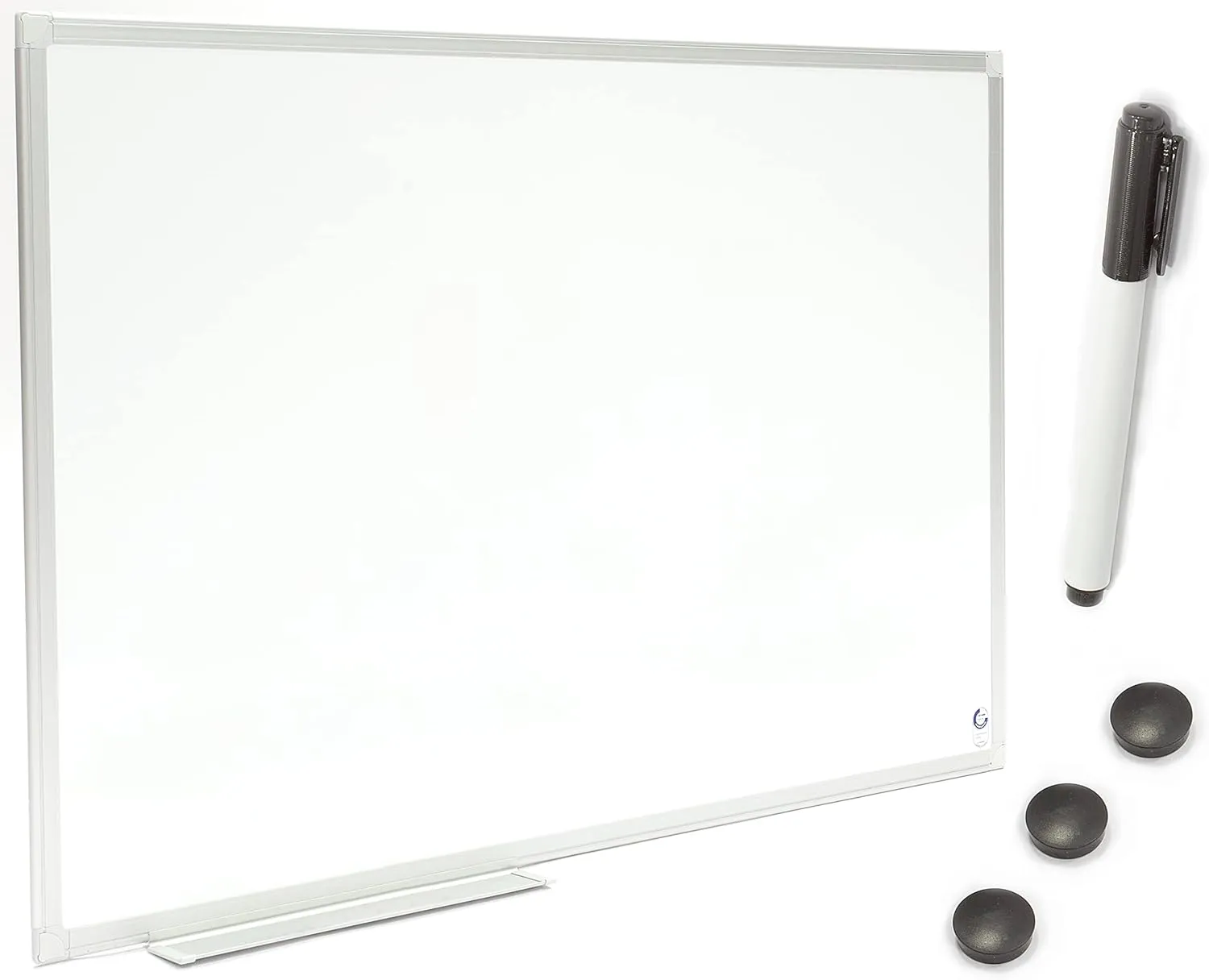 Bild von Dr. Tafel Whiteboard 60x45 mit Aluminiumrahmen und Zubehör für Büro, Schule und Zuhause