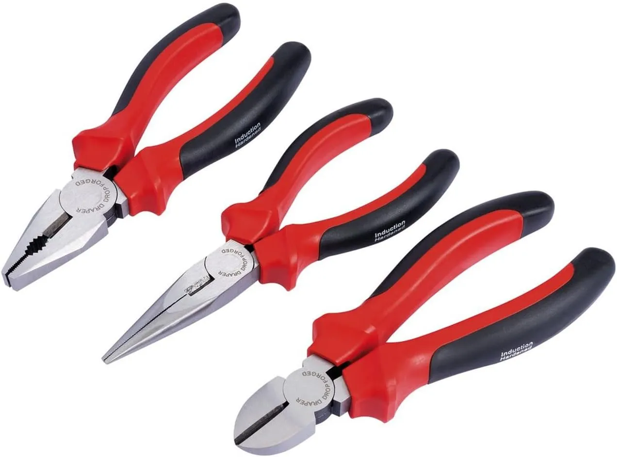Bild von Draper Redline 68001 3-teiliges Zangen-Set mit 160 mm und Soft-Grip-Griffen