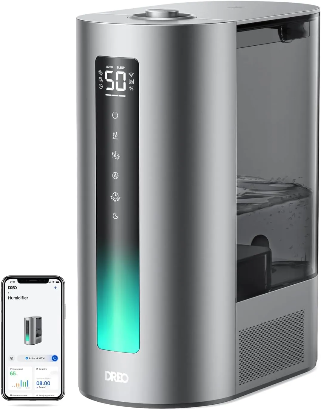 Bild von Dreo 6L Smart Luftbefeuchter für große Räume mit Warm- und Kaltnebel, 60 Stunden Laufzeit, präzisem Feuchtigkeitssensor und Aromadiffusor, kompatibel mit Alexa